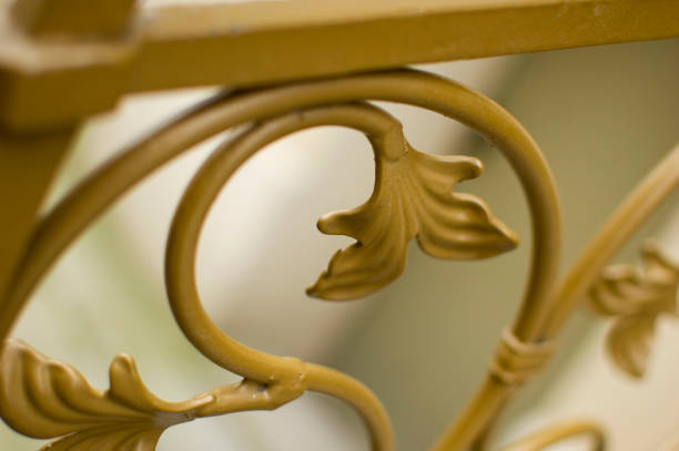 istock Refined forged decorative elements of a metal fence. 1442295638