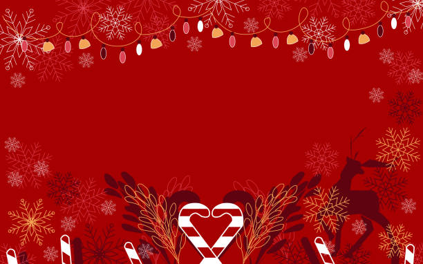 ilustrações de stock, clip art, desenhos animados e ícones de happy new year and merry christmas greeting card template. - christmas winter close up table