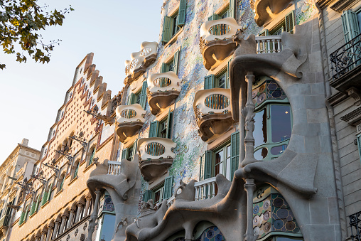 Spain Barcelona November 14, 2022 .Casa Batlló house landmark built by the architect Gaudí in the city center.