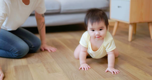 istock Baby crwaling on floor 1442299292