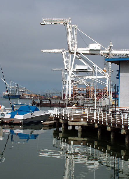 View of industrial cranes, port of Oakland