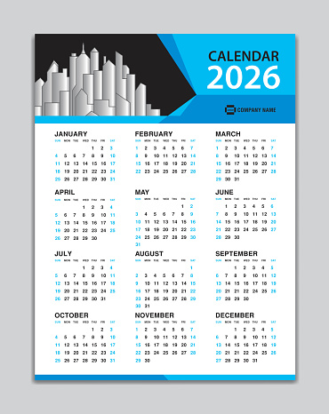 Calendar 2026 Template Wall Calendar 2026 Year Desk Calendar 2026 ...