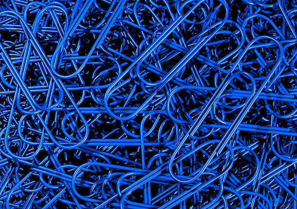 Paperclips azul - foto de stock