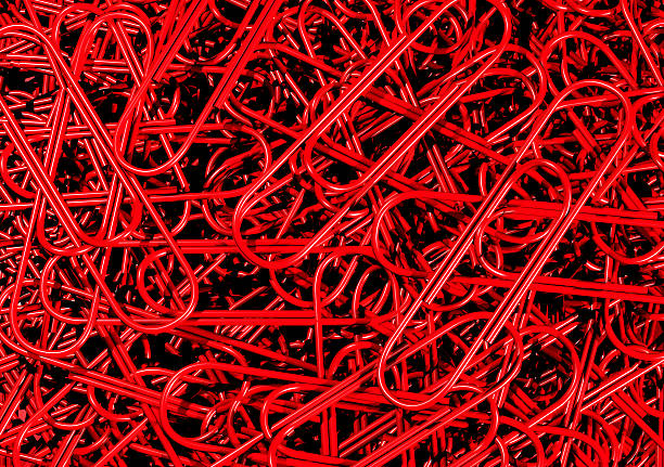 Rosso Paperclips - foto stock