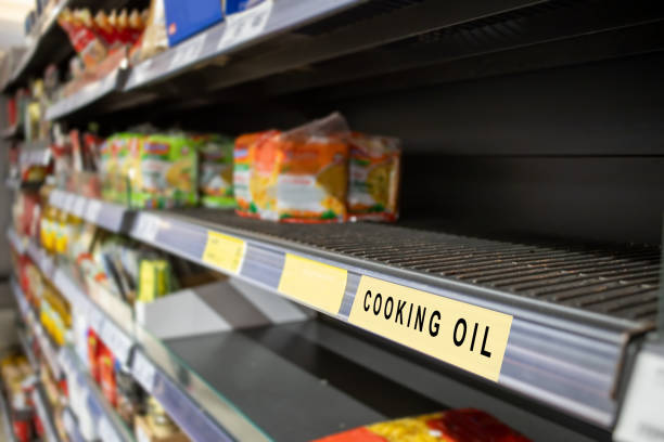 istock empty cooking oil shelf in supermarket display 1442303442