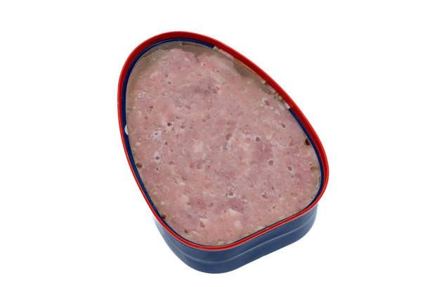Can of ham with a white background