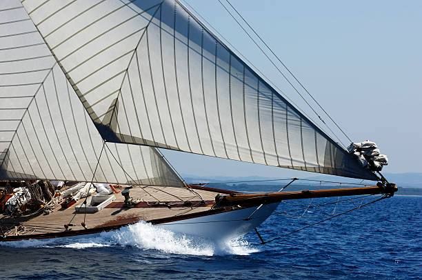 istock Sailing yacht in the wind 144230520