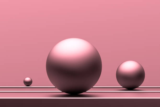istock Abstract metallic balloons.Pink metallic balloons. 3D render. 1442305455