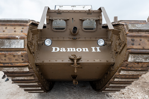 Tarrant Hinton.Dorset.United Kingdom.August 25th 2022.A world war one tank from Bovington tank museum is on display at the Great Dorset Steam Fair