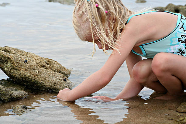 istock A little girl playing on the shore  144230595