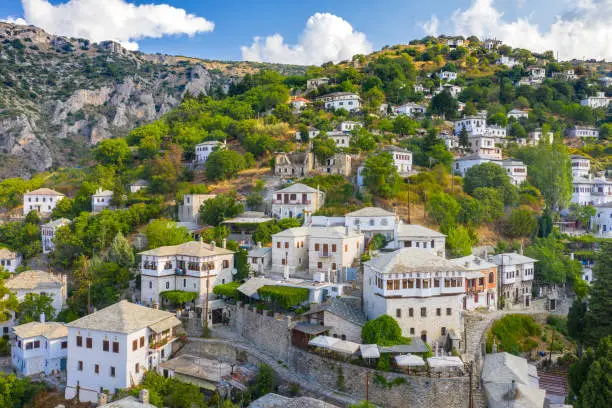 Traditional greek village of Makrinitsa on Pelion mountain in central Greece.