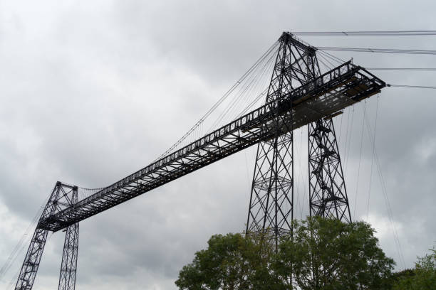 istock Transporter Bridge over the Charente river under a cloudy sky. National monument. Rochefort sur mer. France 1442307026