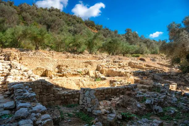 The archaeological site at Eleftherna (Eleutherna) on Crete, Greece, one of the most important HellenicRoman era cities on the island.