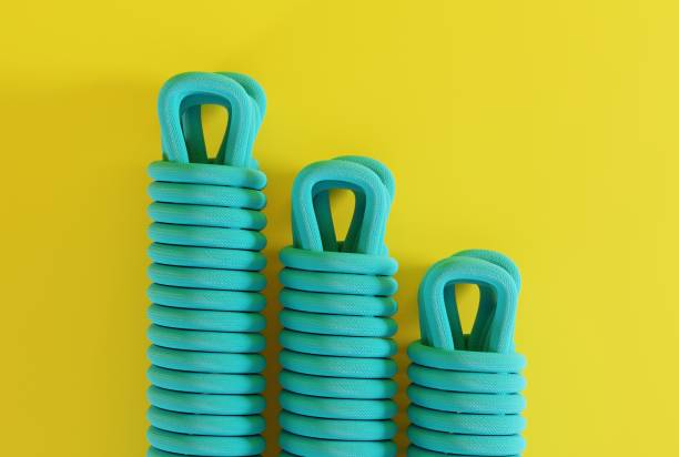 istock Climbing rope on a yellow background. 1442308160