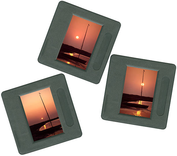 guías sobre lightbox-vista del atardecer - lightbox slide frame black fotografías e imágenes de stock