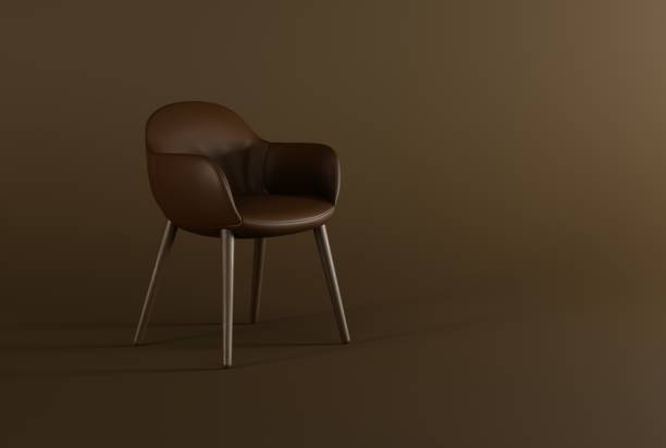 istock Classic style chair on a dark brown pastel background. 1442310054