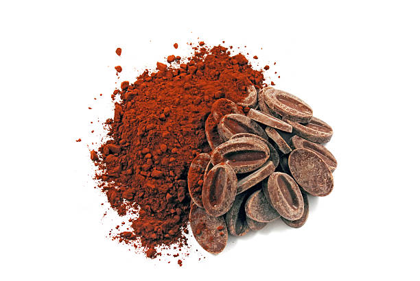 czekolada składniki - cocoa chocolate ground broad bean zdjęcia i obrazy z banku zdjęć