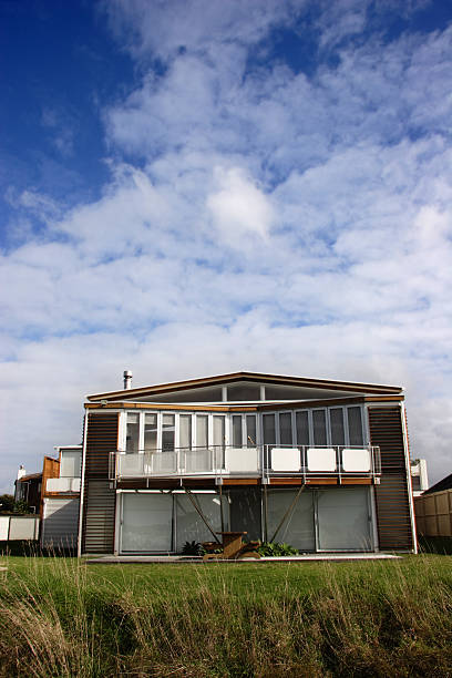 Modern Beach front House stock photo