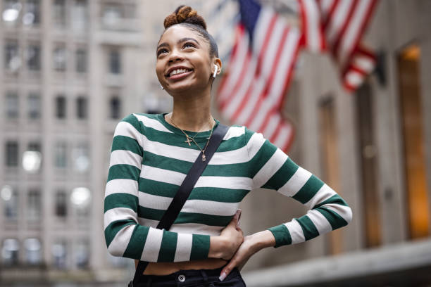 istock Proud American young woman 1442321017