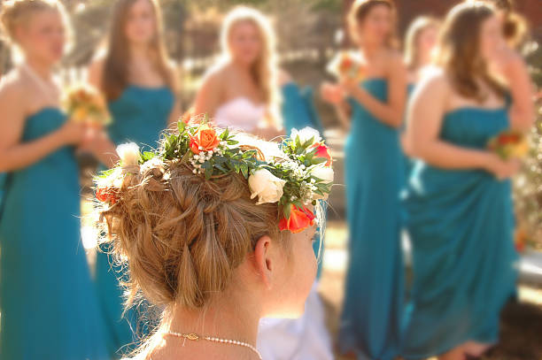 Flower Girl at Wedding stock photo