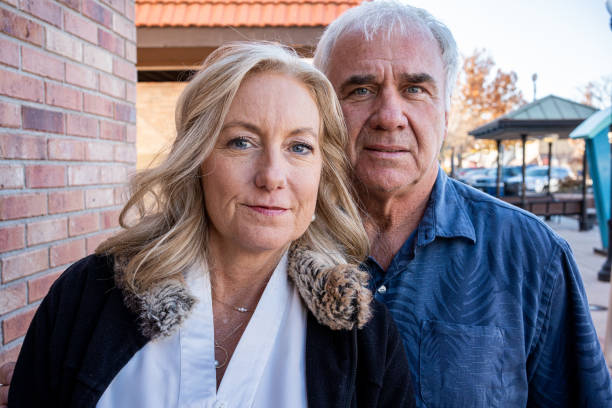 Mature White Couple Authentic Portrait