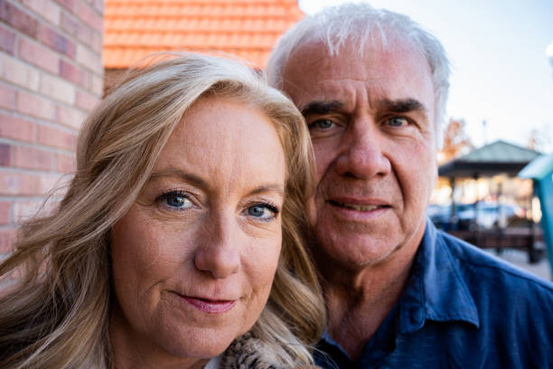 istock Mature White Couple Authentic Portrait 1442322463