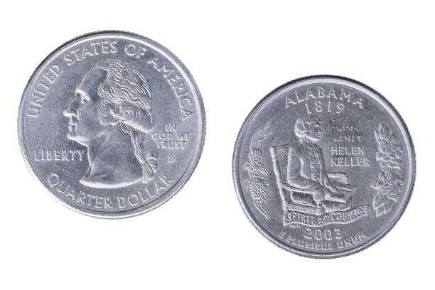 istock Alabama 2008D State Commemorative Quarter isolated on a white background 1442324835