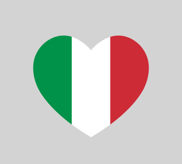 illustrations, cliparts, dessins animés et icônes de amour italie symbole, forme de coeur icône drapeau italien, illustration vectorielle - italian flag