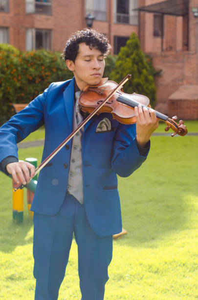 istock Man playing the violin outside 1442332127