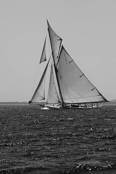 Sailing yacht in the wind