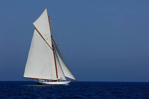 istock Sailing yacht in the wind 144233237