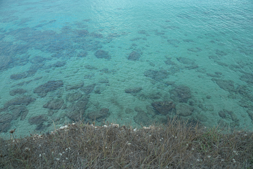 Crystal clear Mediterranean sea in the south of Italy