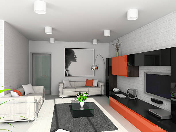 Modern interior. stock photo