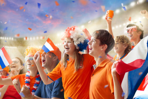 istock Netherlands football team supporter on stadium. 1442333407
