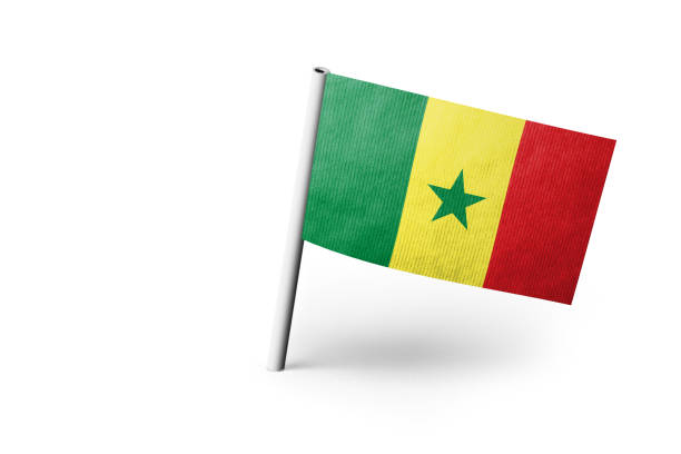 istock Senegalese flag pinned. White background 1442333535