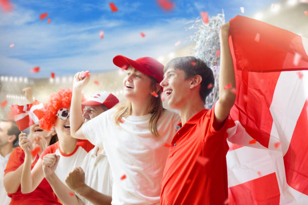 istock Denmark football team supporter on stadium. 1442333568