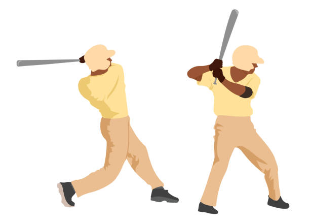 ilustrações de stock, clip art, desenhos animados e ícones de batter up beige - color image batting illustration technique adult