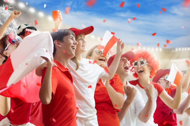 istock Poland football team supporter on stadium. 1442333697