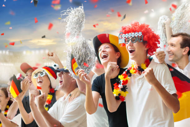 istock Germany football team supporter on stadium. 1442333942