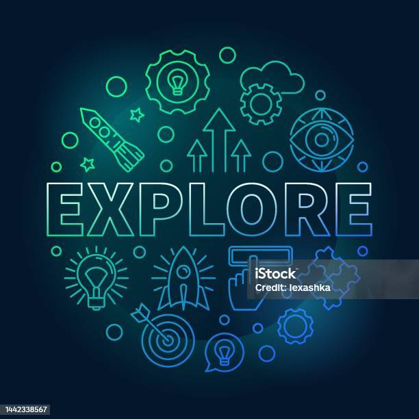 Explorer Texture Vector Explore Vector Round Modern Colored Linear Illustration Stock ...