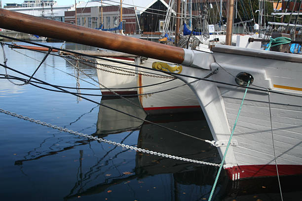 istock Wooden boats moored 144233903