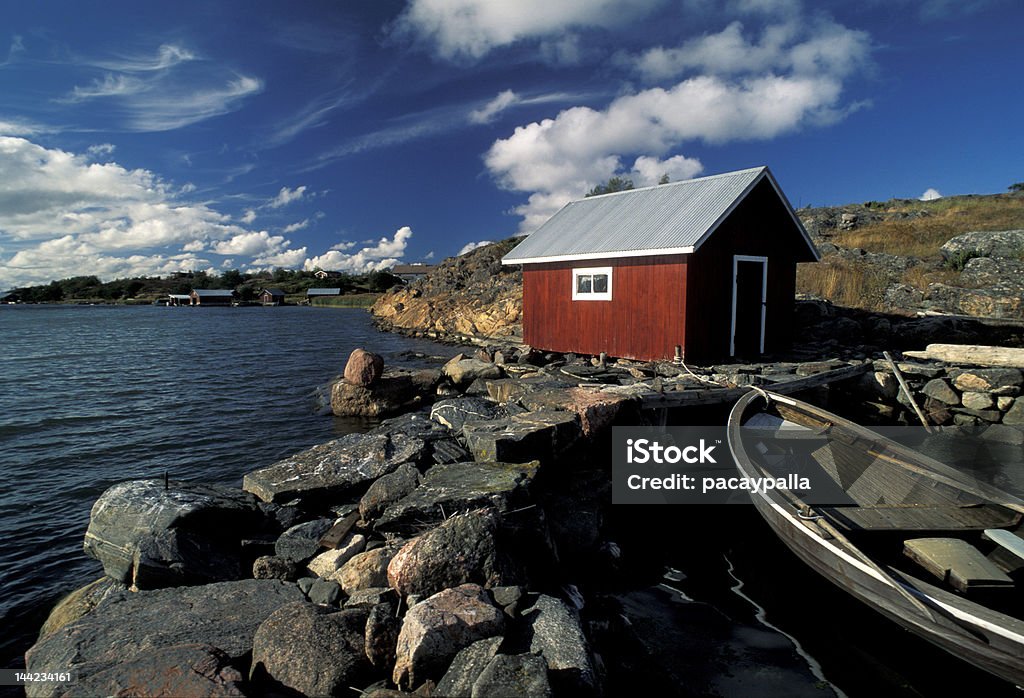Pescador casa vermelha de Aland - Royalty-free Ao Ar Livre Foto de stock