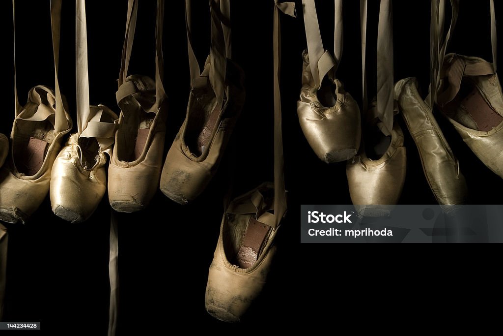 hanging shoes 3 hanging ballet slippers Ballet Stock Photo