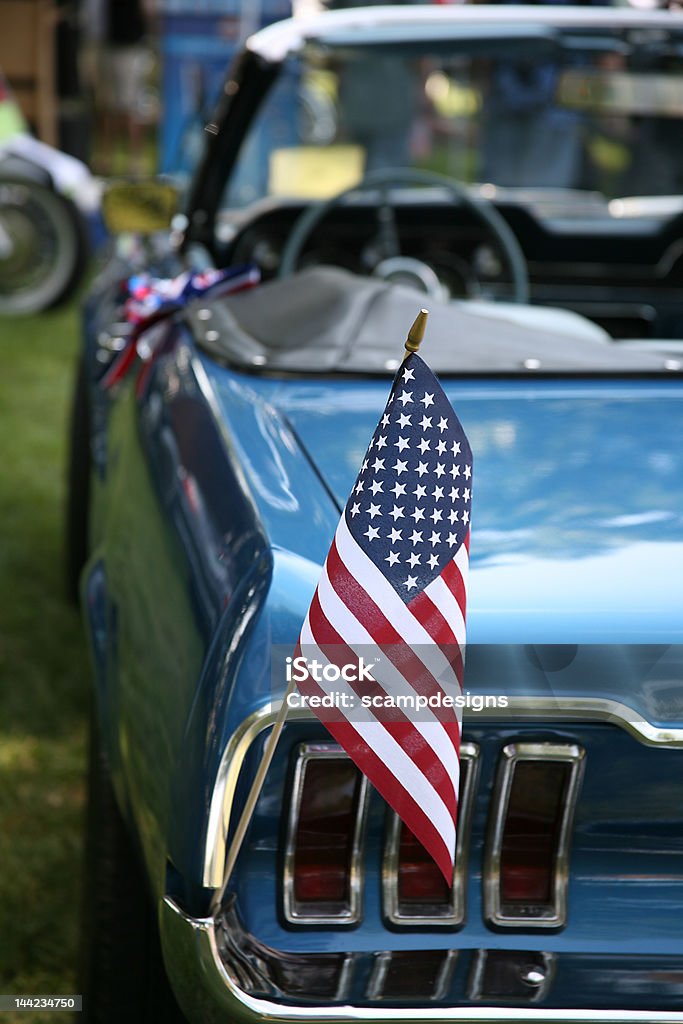 EUA, bandeira A Car - Foto de stock de Bandeira Norte-Americana royalty-free
