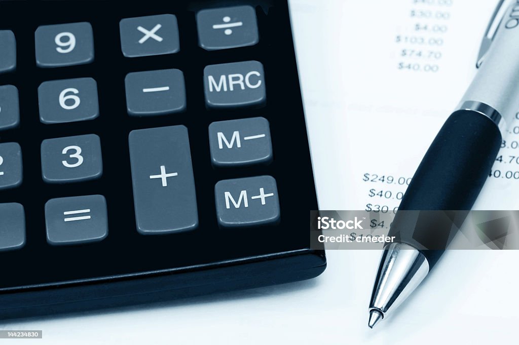 Calculating accounts Arrival Stock Photo