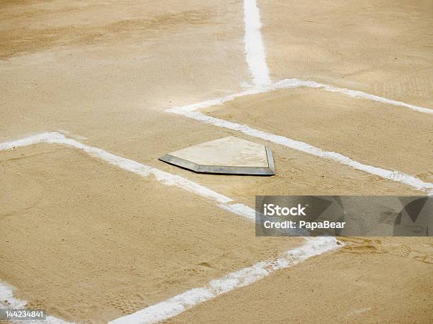 Home Plate Und Ausbackteigboxen Stockfoto und mehr Bilder von Baseball - Baseball, Einzellinie, Erdreich