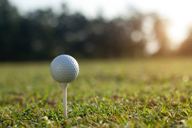 istock golf ball on tee in a beautiful golf course with morning sunshine 1442352385