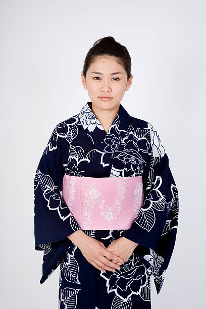 istock Japanese girl posing in Kimono 144235594