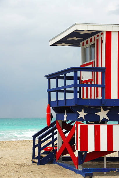istock Lifeguard Stand on the Beach 144235941