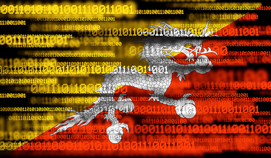 Flag Of Bhutan On Binary Code Stock Illustration - Download Image Now ...